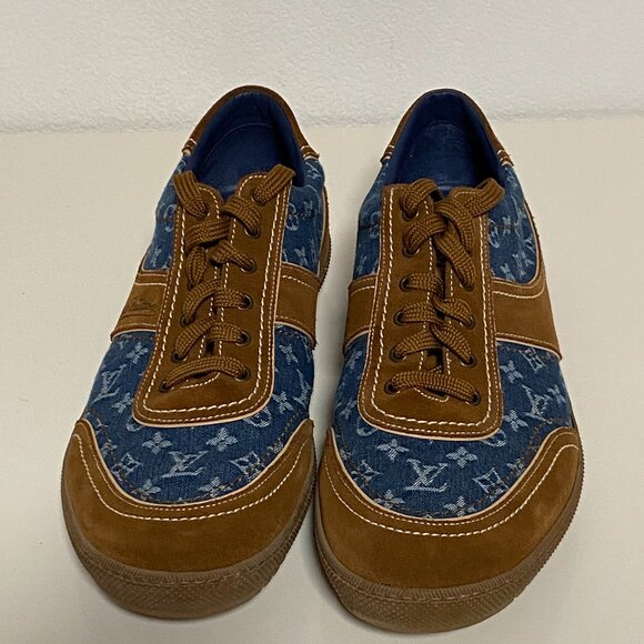 Louis Vuitton Denim Monogram Suede Sneakers - Size 9 (US 9.5) - Picture 1 of 13